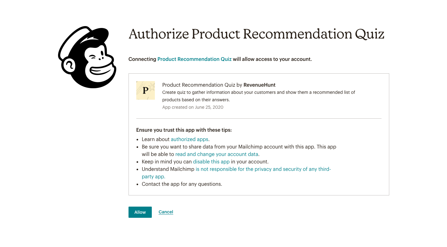 how to send leads to mailchimp authorize2
